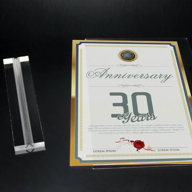 A4 Clear Acrylic Table Photo Display Frame with Base