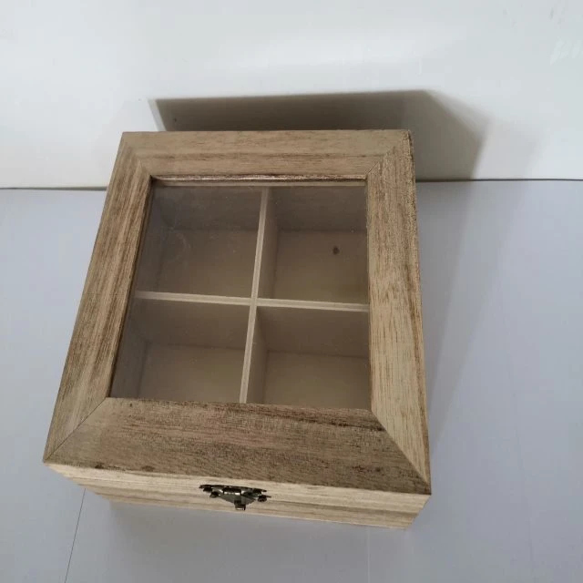 Wooden Packaging Box Wooden Storage Box with Acrylic Transparent Window