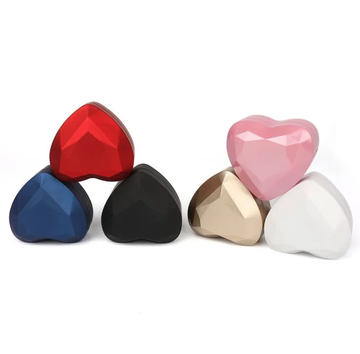 Multiple Color Options Spot Goods High Grade Heart-Shaped LED Plastic Jewelry Box Ring Box Pendant Box Custom Logo