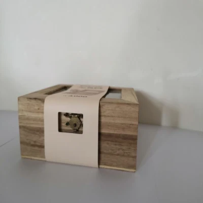 Caja de embalaje de madera Caja de almacenamiento de madera con ventana transparente acrílica