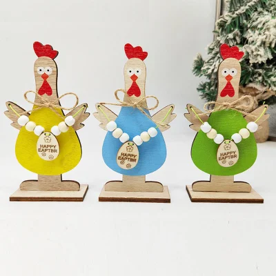 Nuevo estilo, decoración de madera, manualidades de Pascua, decoración de mesa, adornos de conejo, suministros para fiesta de Pascua, artesanías de madera