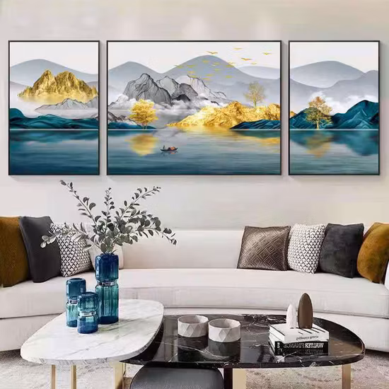 70 cm * 200 cm Tríptico Cristal Porcelana Pinturas decorativas Adornos decorativos de Navidad